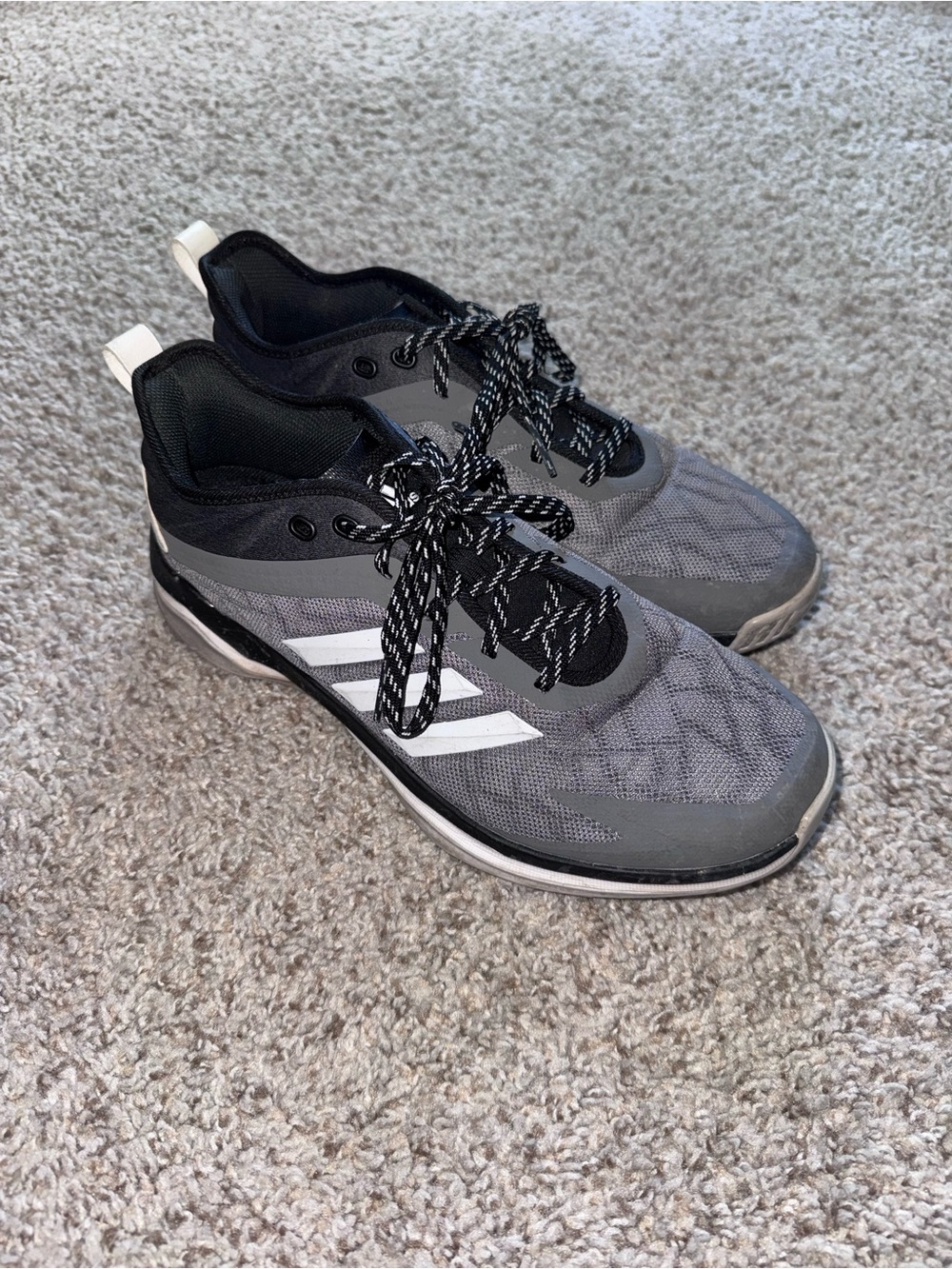 adidas Men's Gray and White Athletic Sneakers